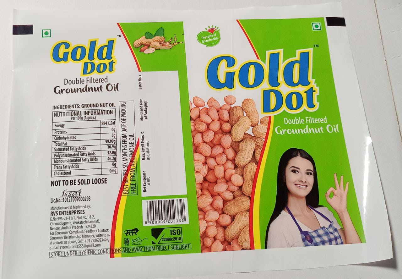 Gold Dot Refined Double Filtered Groundnut Oil