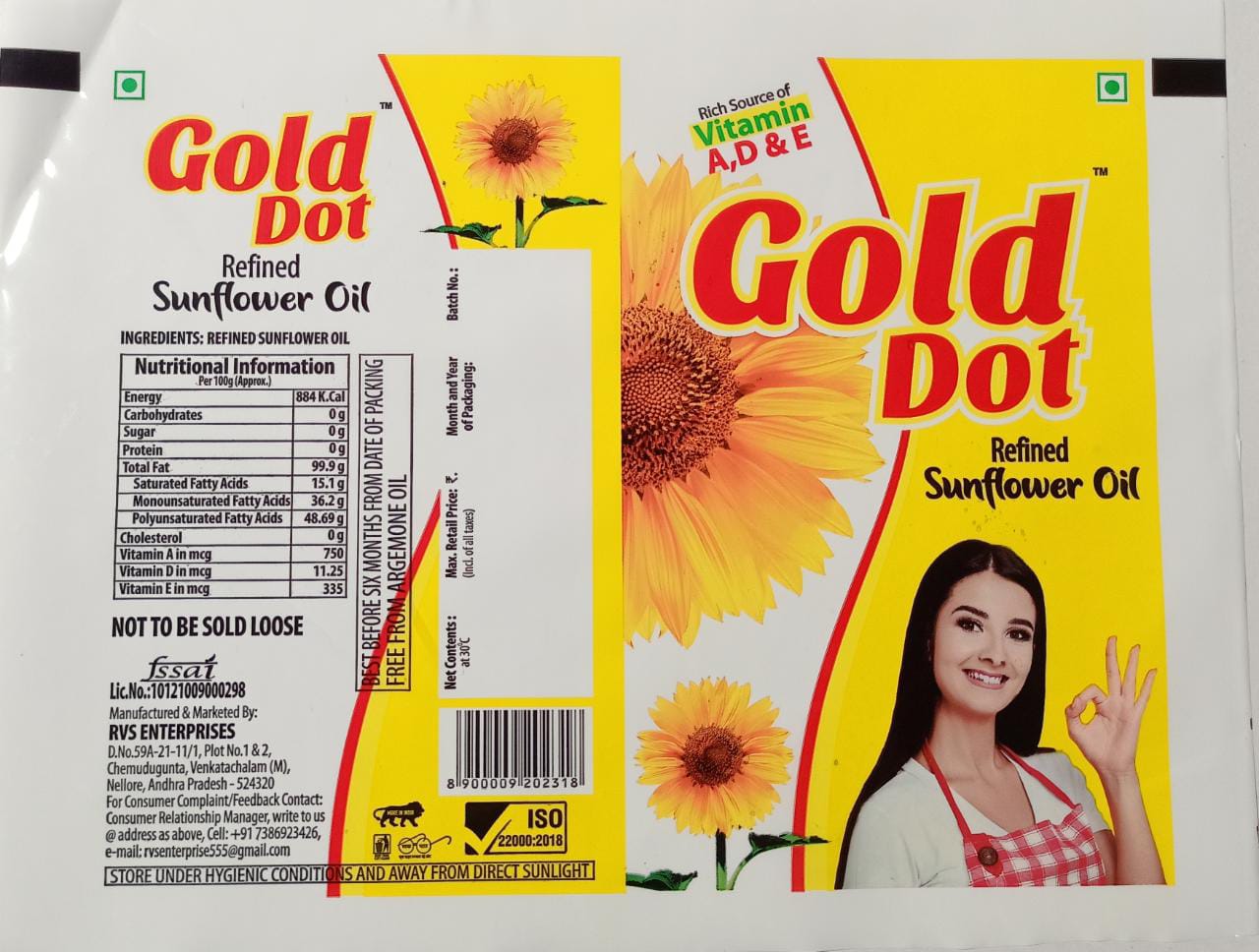 Gold Dot Refined Sunflower Oil